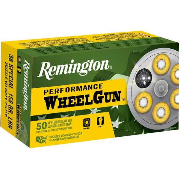 Remington Performance Wheel Gun Ammo 38 Special 158 Grain Lead RN - 50 Rounds