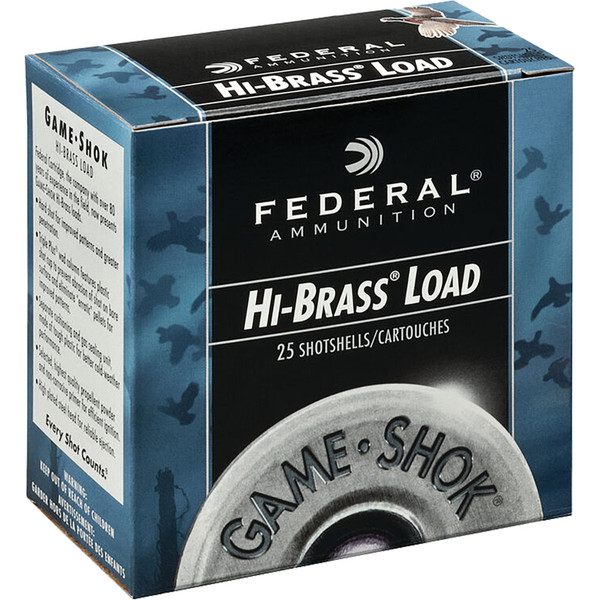 Federal Game-Shok Hi-Brass 16 Gauge Shotgun Shells, 2.75 Inch, 1 1/8 Ounce, 4 Shot, 25 Rounds
