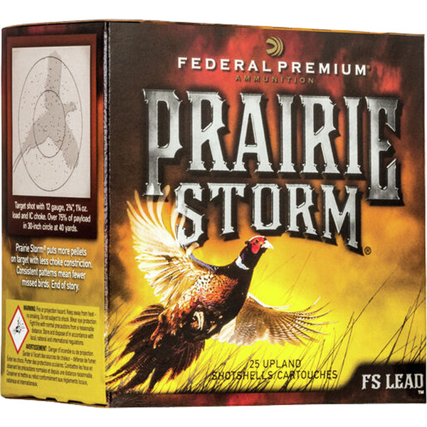Federal Premium Prairie Storm 20 Gauge Shotgun Ammo - 2 3/4 Inch, 1 oz. 6 Shot FS Lead with FliteControl and FliteStopper Pellets, 25 Rounds