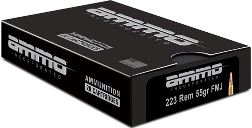 AMMO INC 223 REM 55GR FMJ - 20 Round Box - Part Number 223055FMJA20