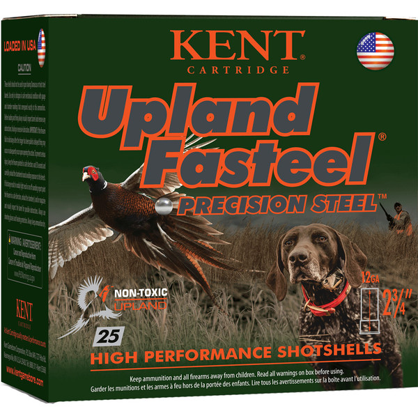 Kent Cartridge Upland Fasteel 12 Gauge 2.75 Inch 1 1/8 oz 6 Shot Shotshells, 25 Rounds