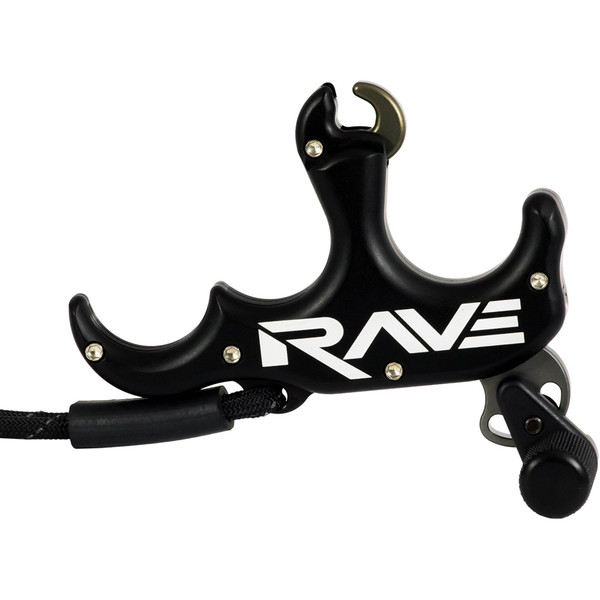 Tru Ball Rave Release 3 Finger Black * Lightweight Bow Release with Ultra-Quiet Mechanism