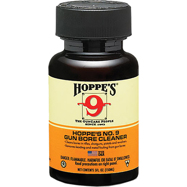 Hoppes No. 9 Gun Bore Cleaner - 5 oz. Bottle for Pistol, Rifle, and Shotgun Cleaning