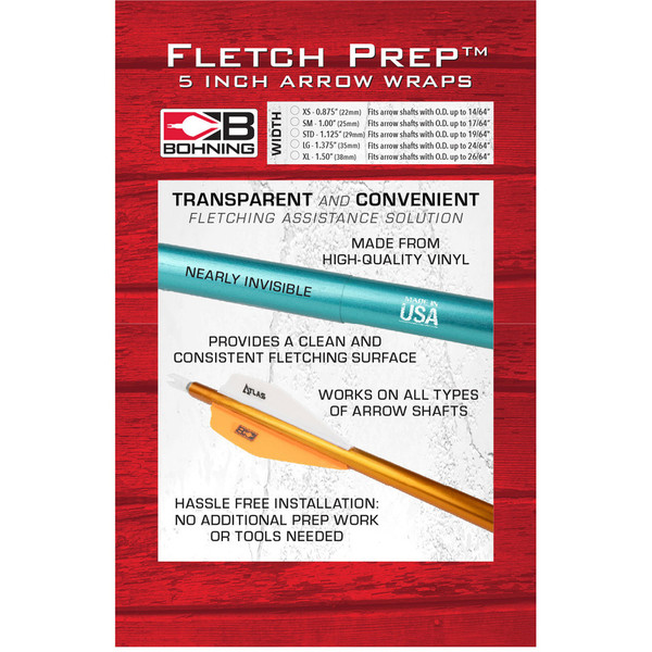 Bohning Fletch Prep Wraps 5 inch Small Clear - Pack of 30