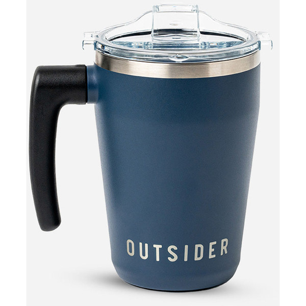 Outsider The AM Travel Mug Navy - 17 oz Insulated Travel Mug with Lockable Lid and 180° Swivel Handle
