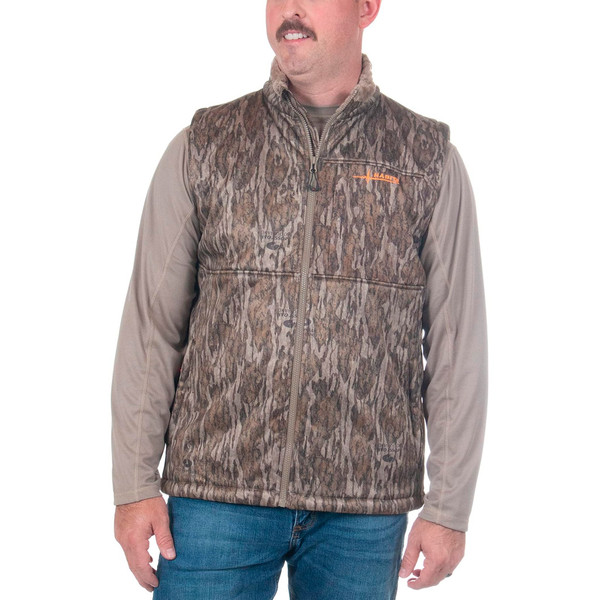Habit Men's Early Dawn Sherpa Shell Vest XL - Mossy Oak New Bottomland