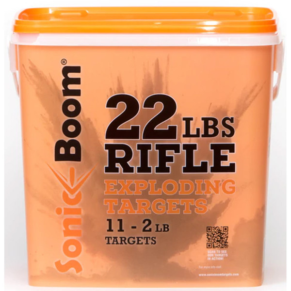 Sonic Boom Exploding Rifle Targets Bucket 2 lb., 11 Pack – High-Visibility Orange