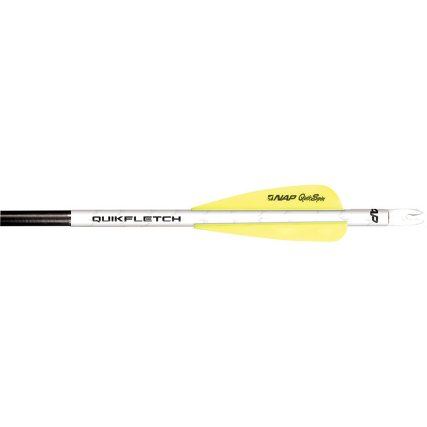 New Archery Products NAP Quikfletch QuickSpin 4 Fletch Rap - White and Yellow, 2 Inches