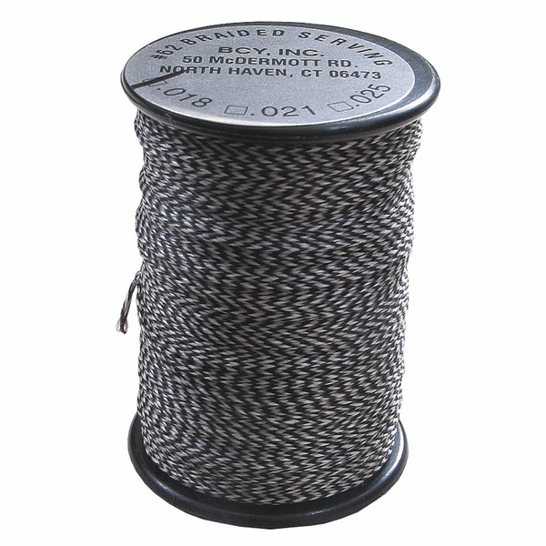 BCY 62 Braided Center Serving Black and White .025 - 60 Yards