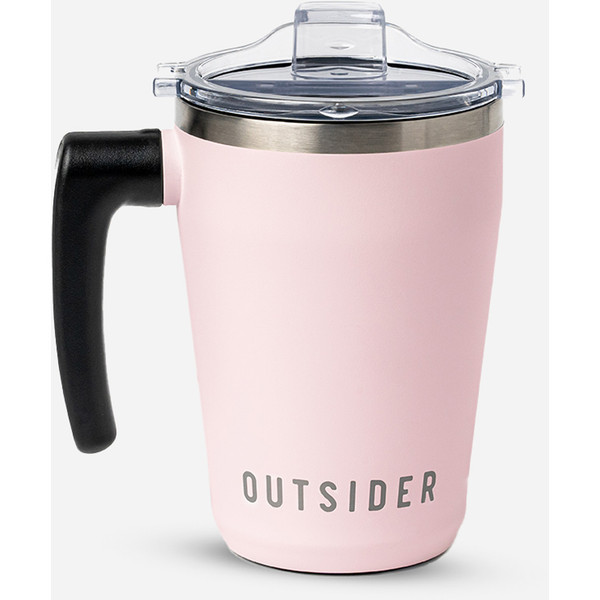 Outsider The AM Travel Mug Light Pink - 17 oz Insulated Travel Mug with Lockable Lid and 180° Swivel Handle