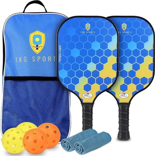 TKG Sports Carbon Fiber Pickleball Paddle Set with Bag – Durable & Lightweight