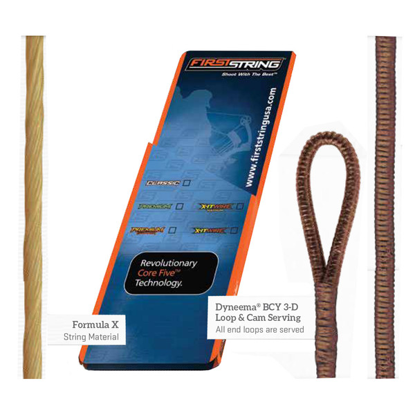 FirstString Classic String Set for Bowtech Invasion CPX with Buckskin and Tan Serving