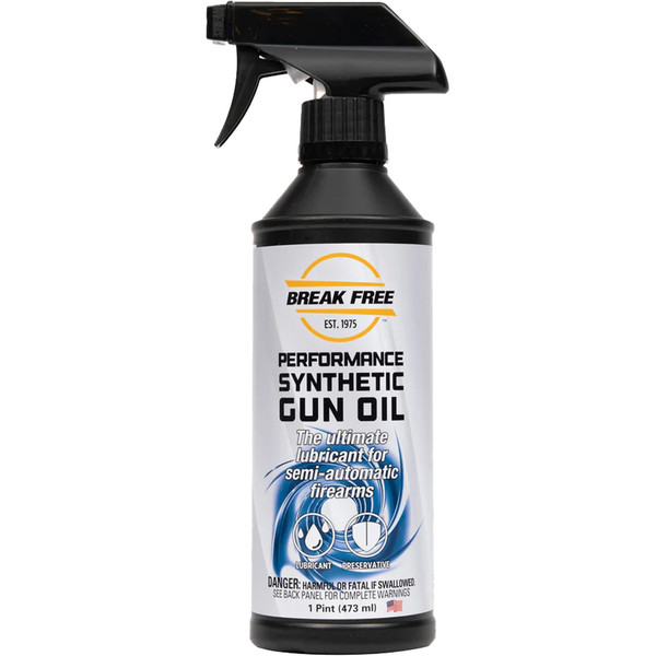 Break Free Performance Synthetic Gun Oil 1 Pint with Trigger Sprayer – Lubricant and Protectant for Firearms