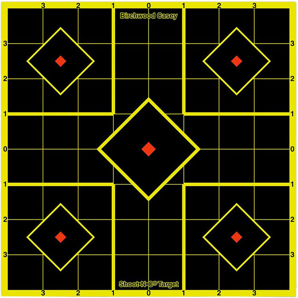 Birchwood Casey Shoot-N-C Target Sight-In 8-inch – 6 Pack, Bright Chartreuse Rings for Precise Indoor and Outdoor Shooting