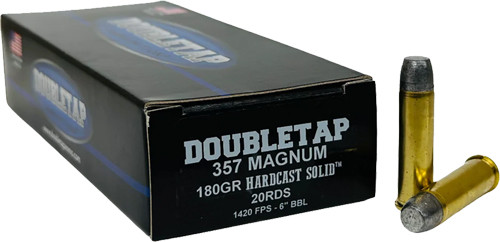 Doubletap 357 Magnum Flat Nose 180-Grain Reloadable Ammo - 20 Rounds per Box
