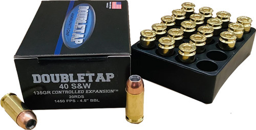 Doubletap 40 S&W 135-Grain Jacketed Hollow Point Ammo (Part #40135CE)