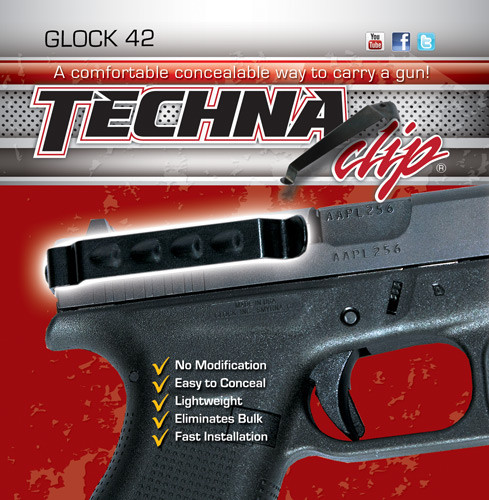 Techna Clips G42BRL Glock 42 Belt Clip - Right/Left Side Installation