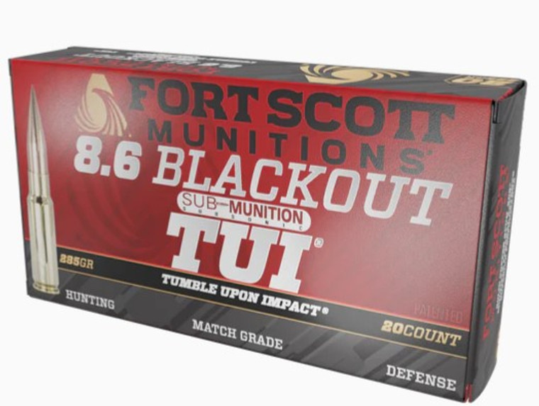 Fort Scott Munitions 8.6 Blackout Subsonic Rifle Ammo - 285gr | 20rd Box