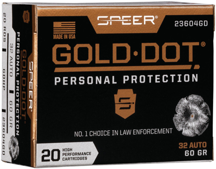 SPEER GOLD DOT 32 ACP 60GR