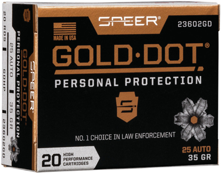 SPEER GOLD DOT 25 ACP 35GR