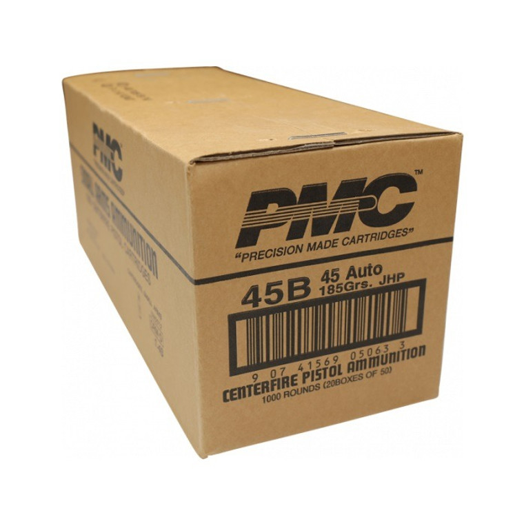 PMC Bronze .45 ACP Handgun Ammo - 185 Grain JHP | 1000rd Case