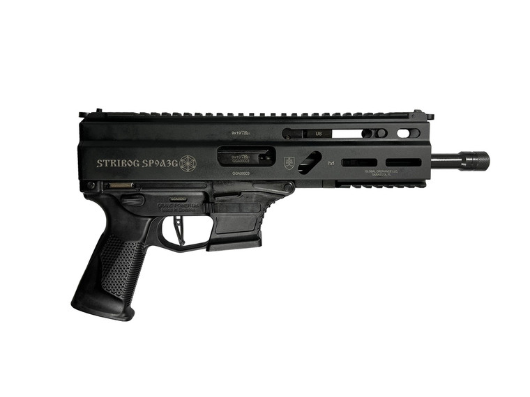 "Grand Power Stribog SP9A3G Pistol - Black | 9mm | 8"" Threaded Barrel | 30rd | Utilizes Glock Style Mags"