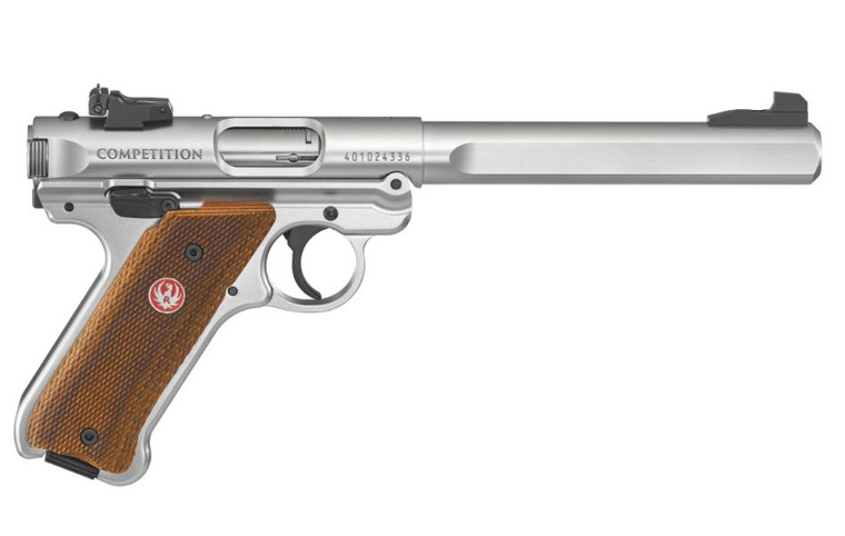 Ruger MKIV Competition 22LR Semi-Auto Pistol with Satin Stainless Steel Finish
