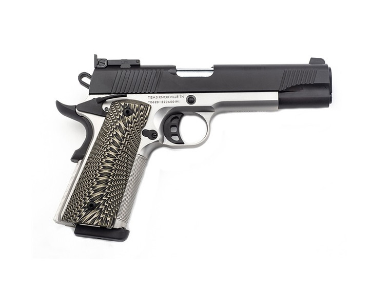 Tisas 1911 D10 Semi-Auto Pistol in 10mm with Black Cerakote Finish and Fiber Optic Sights