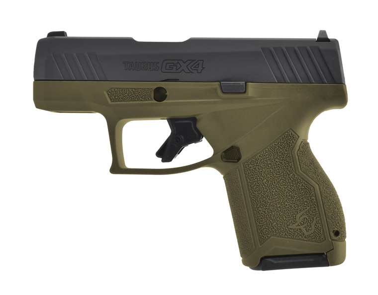 Taurus GX4 9mm Semi-Auto Pistol with OD Green Polymer Frame and 11-Round Magazines