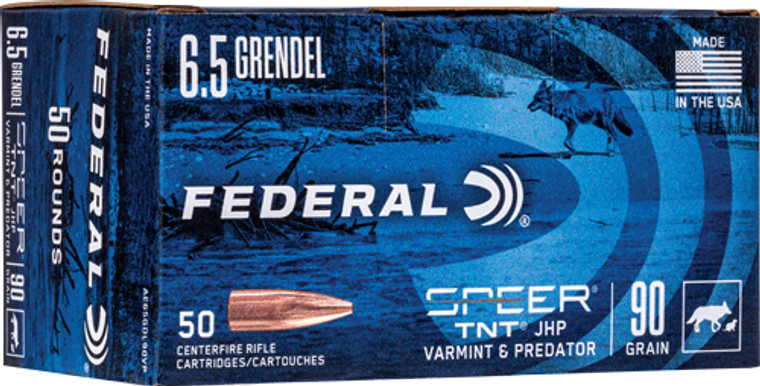Federal AE 6.5 Grendel 90 Grain Jacketed Hollow Point Ammunition - Reloadable 50 Rounds per Box
