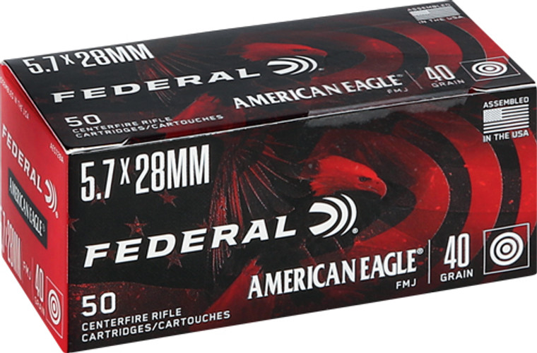 Federal AE 5.7x28 40 Grain Full Metal Jacket Ammunition - 50 Rounds
