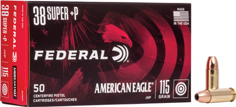 Federal AE 38 Super +P 115 Grain Jacketed Hollow Point Ammo
