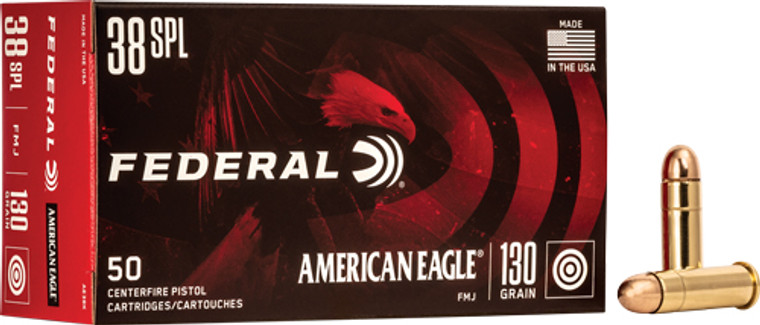 Federal AE 38 Special 130-Grain Full Metal Jacketed Ammunition - Reloadable, 50 Rounds per Box