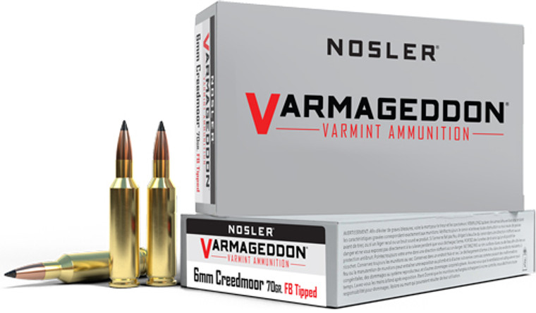Nosler Bullets Varmageddon 6mm Creedmoor Polymer Tipped 70 Grain Ammunition