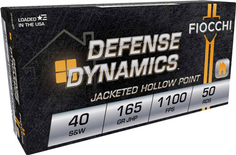 Fiocchi 40 S&W 165 Grain JHP Ammunition - Reloadable Self-Defense Bullet