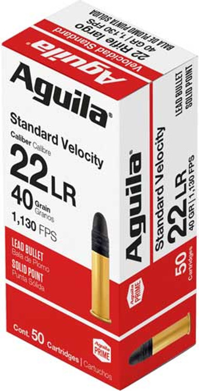 Aguila Standard-Vel 22LR 40-Grain Lead Solid Ammunition, Part Number 1B220332