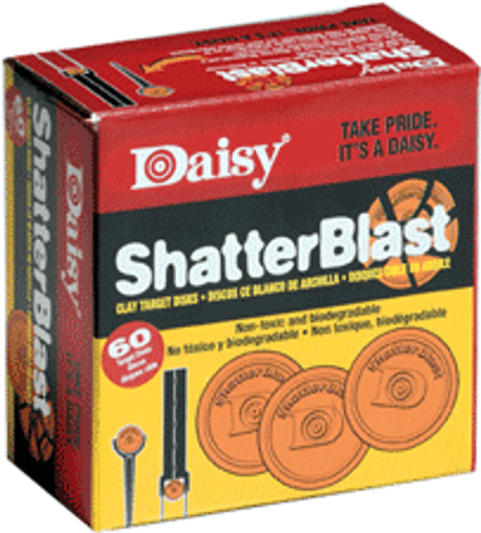 Daisy Shatterblast Targets 2-inch Diameter * Orange, Biodegradable Clay Shooting Targets