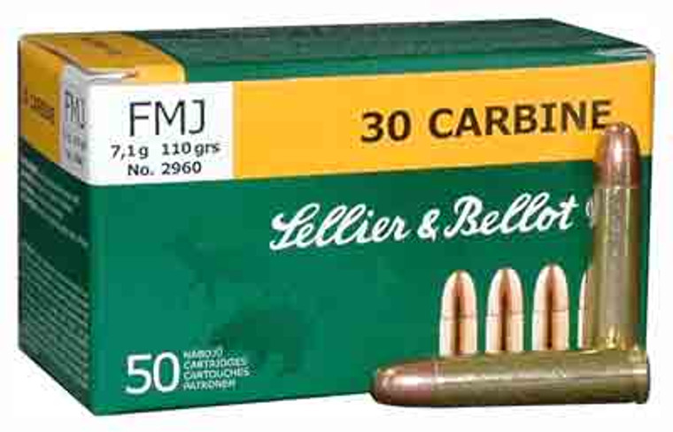 Sellier & Bellot 30 Carbine 110 Grain FMJ - SB30A