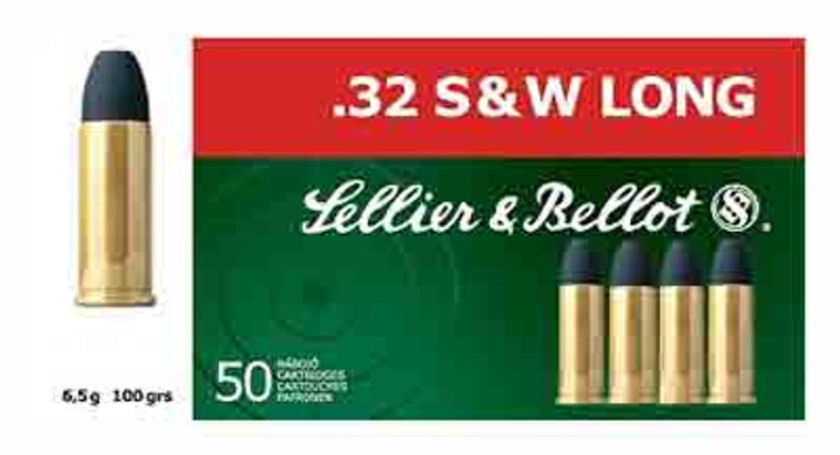 Sellier & Bellot .32 S&W Long 100 Grain Lead Round Nose Ammunition - SB32SWLA