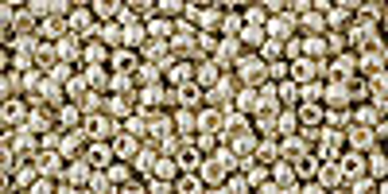 Toho ROUND 11/0 Seed Beads #PF559 PERMAFINISH GALVANIZED YELLOW GOLD (2.5  tube)