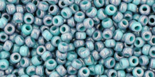 Toho Seed Bead 11/0 Round #74 Marbled Opaque Turquoise/Amethyst 20g