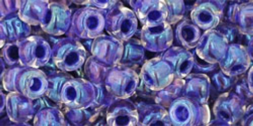 TOHO Seed Beads 6/0 Rounds In-Rainbow Crystal/Tanzanite Lined