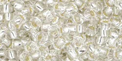 TOHO Seed Beads 8/0 Rounds #28 Silver-Lined Crystal 20 gram pack