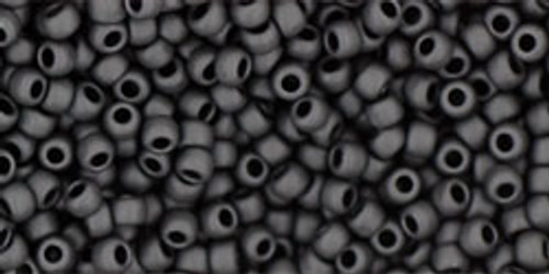 Toho Seed Beads 11/0 Rounds #136 Opaque Frosted Jet 20 grams Beada Beada