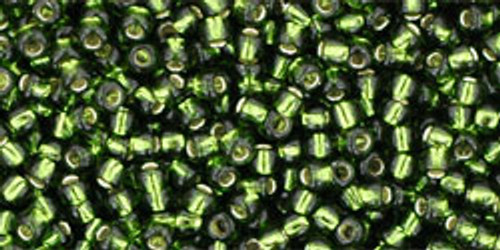 Toho Seed Beads 11/0 Rounds #159 Silver-Lined Olivine 50 Grams