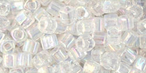 TOHO Seed Beads 3mm Cubes Transparent Rainbow Crystal