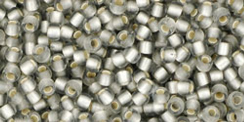 Toho Seed Bead 11/0 Round #189 Frosted Silver-Lined Black Diamond 50 gm