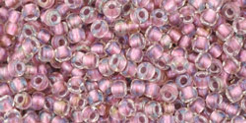 Toho Seed Bead 11/0 Round #201 Crystal/Rose Gold Lined 50 gm