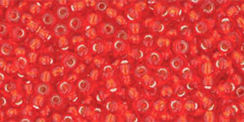 Toho Seed Beads 11/0 Rounds Silver-Lined Light Siam Ruby