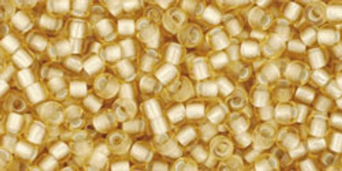 Toho Seed Beads 11/0 Round #261 Silver-Lined Frosted Light Topaz 20g